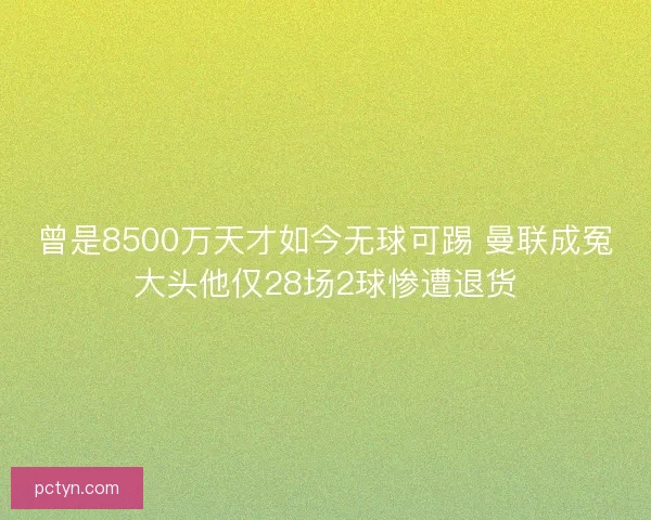曾是8500万天才如今无球可踢 曼联成冤大头他仅28场2球惨遭退货